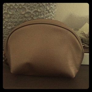 Rose gold makeup bag